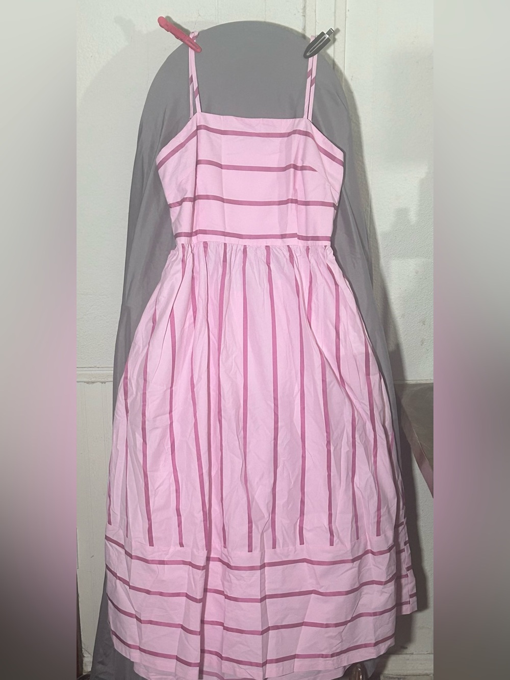Classic Pink Striped Women's Casual Dress